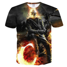 Load image into Gallery viewer, T-shirt Casual 3D blue skull Print Tshirt For Man