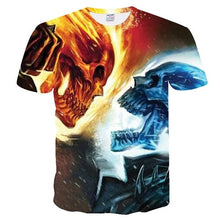 Load image into Gallery viewer, T-shirt Casual 3D blue skull Print Tshirt For Man