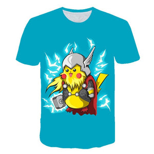 All pokemon Pikachu t shirt 3D printed T-shirt men's