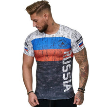 Load image into Gallery viewer, Summer Russian flag men&#39;s casual T-shirt
