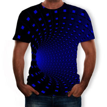 Load image into Gallery viewer, Colorful 3D illusion  printing men&#39;s T-shirt
