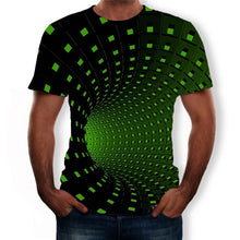 Load image into Gallery viewer, Colorful 3D illusion  printing men&#39;s T-shirt
